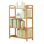 Tiered Bamboo Wood Book Storage Shelf