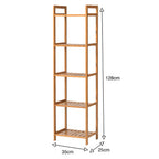 Tiered Bamboo Wood Book Storage Shelf