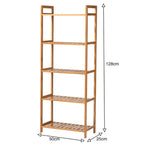 Tiered Bamboo Wood Book Storage Shelf