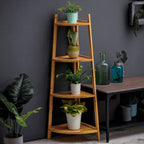 4-Tier Modern Corner Ladder Shelf for Plant Display