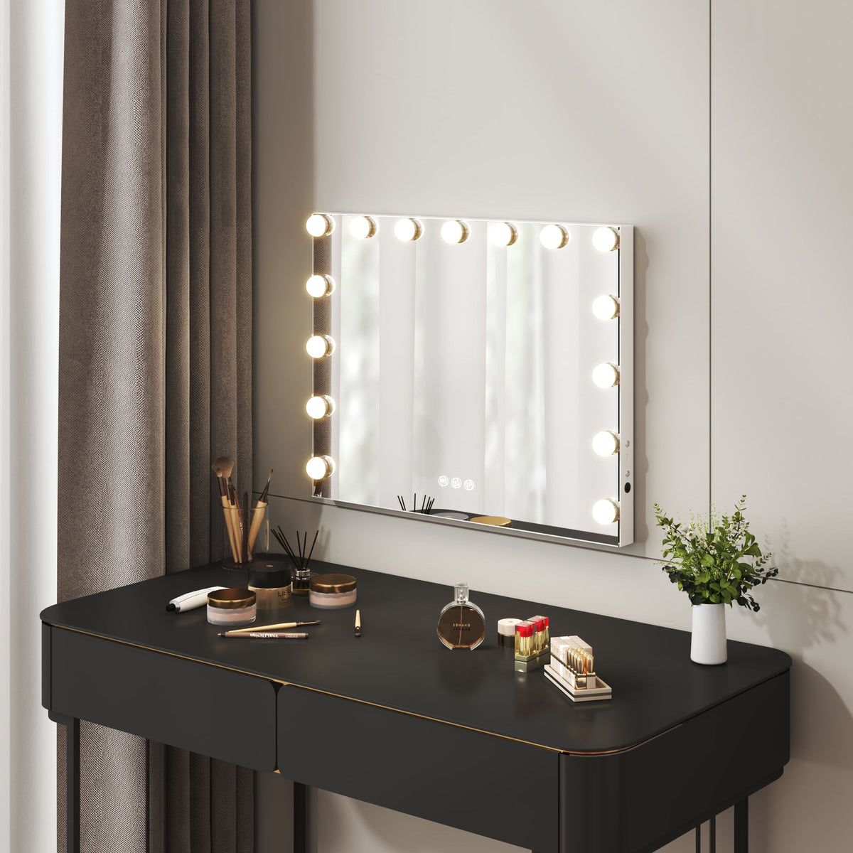 Rectangle Tabletop Hollywood Vanity Mirror with Lights