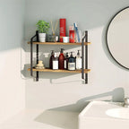 Industrial 2-Tier Home Decor Floating Wall Shelves