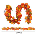 2m Maple Leaf Garland with Lights