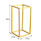 Golden Metal Rectangular Flower Stand Pedestal Rack
