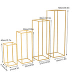 Golden Metal Rectangular Flower Stand Pedestal Rack