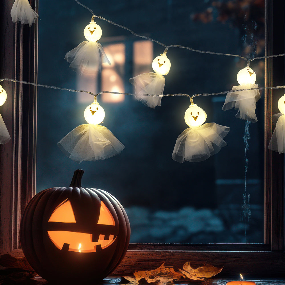 Halloween 20 LED Ghost String Lights for Home and Party Decoration