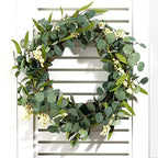 55CM Artificial Topiary Wreath Eucalyptus Leaf Door Hanging