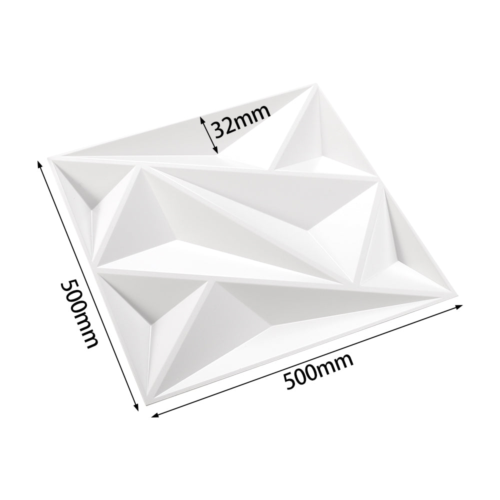 12 Pack Decorative 3D Wall Panels White Diamond Design PVC