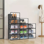 12x Stackable Shoe Storage Box Organiser