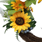 Artificial Sunflower Wreath Round Hanging Decoration