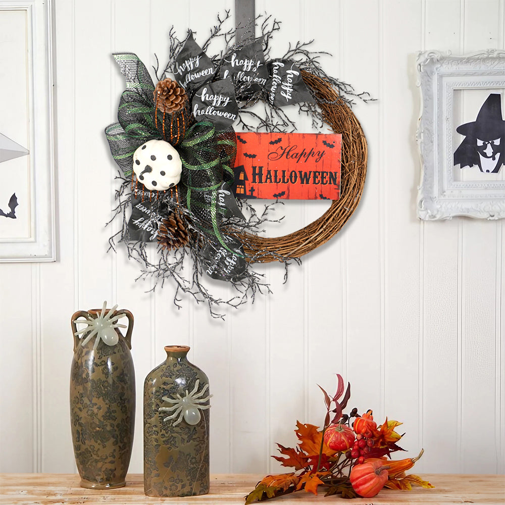 Halloween Wreath with Bows