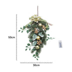 Garden Sanctuary Christmas swag with LED lights, festive holiday decor featuring greenery and glowing accents for seasonal ambiance.