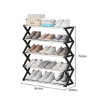 Foldable Multi-Tier Metal Shoe Rack