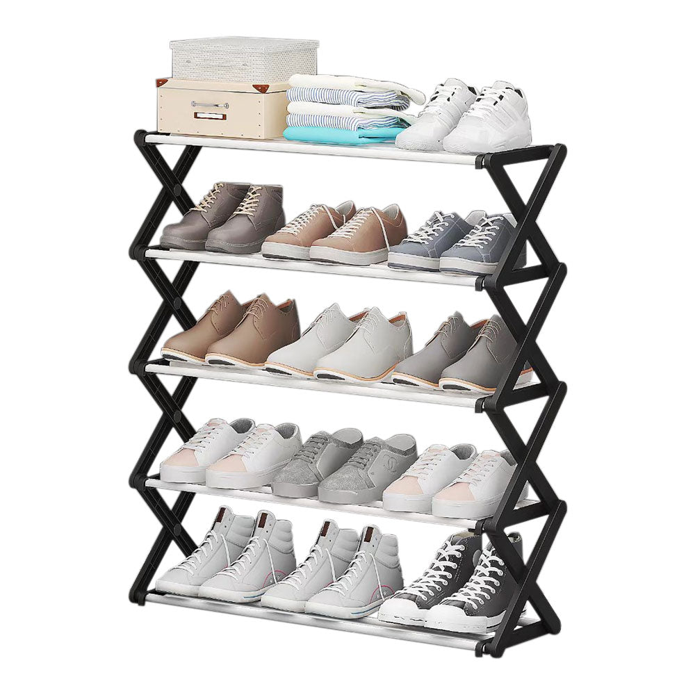 Foldable Multi-Tier Metal Shoe Rack