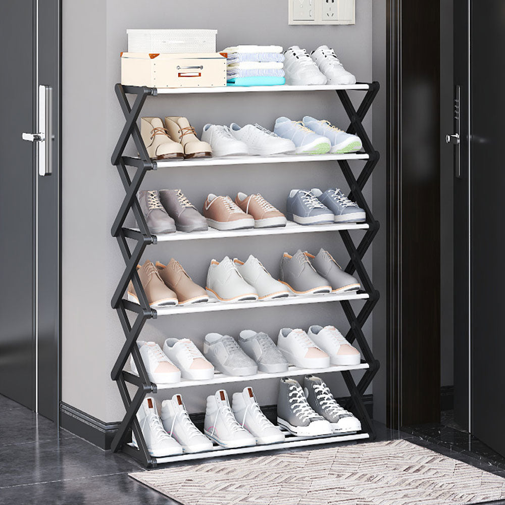 Foldable Multi-Tier Metal Shoe Rack