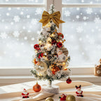 Garden Sanctuary tabletop Christmas tree with LED lights, festive holiday decor, small decorative Christmas tree for tabletop display