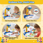 32 Patterns UFO-Themed Desktop Drawing Projector Kit for Kids