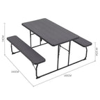 Foldable Outdoor Table and Bench Set with Parasol Hole