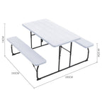 Foldable Outdoor Table and Bench Set with Parasol Hole