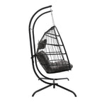 Outdoor Hanging 2-Seater Swing Egg Chair with Four-Leg Stand