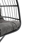 Outdoor Hanging 2-Seater Swing Egg Chair with Four-Leg Stand