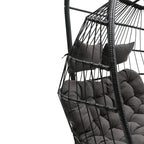 Outdoor Hanging 2-Seater Swing Egg Chair with Four-Leg Stand