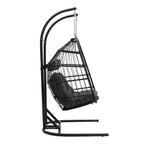 Outdoor Hanging 2-Seater Swing Chair Egg Chair with U-Shaped Stand