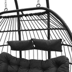 Outdoor Hanging 2-Seater Swing Chair Egg Chair with U-Shaped Stand