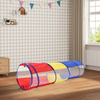 Multicoloured 6ft pop-up play crawl tunnel for kids by Garden Sanctuary, lightweight and collapsible for indoor and outdoor fun.