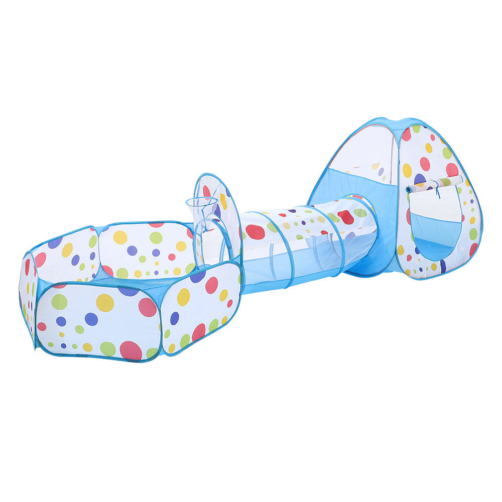 3-in-1 Play Tent Set for Kids Pop Up with Tunnel Ball Pit Playhouse