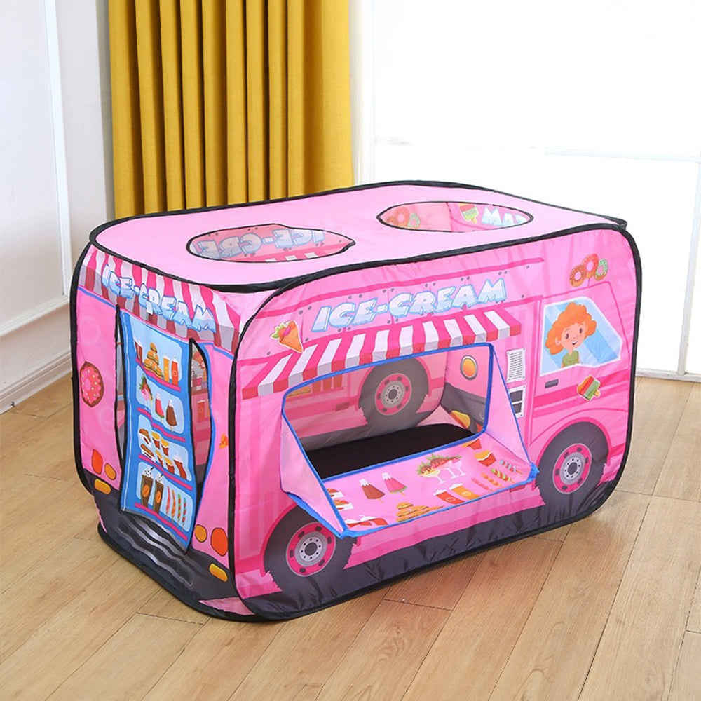 Ice Cream Truck-Themed Play Tent with 2 Top Openings