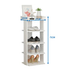 5 Tiers Shoe Rack Organizer Storage Stand Shelf Space Saving White