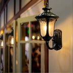 Traditional Textured Black Outdoor Wall Lantern