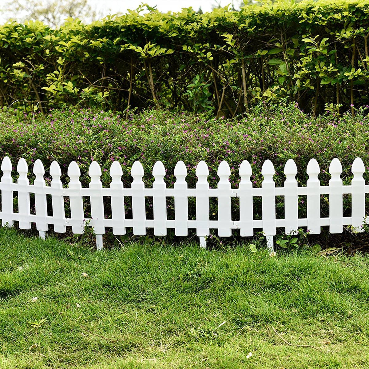 Plastic Picket Garden Fence Path Border Set of 4