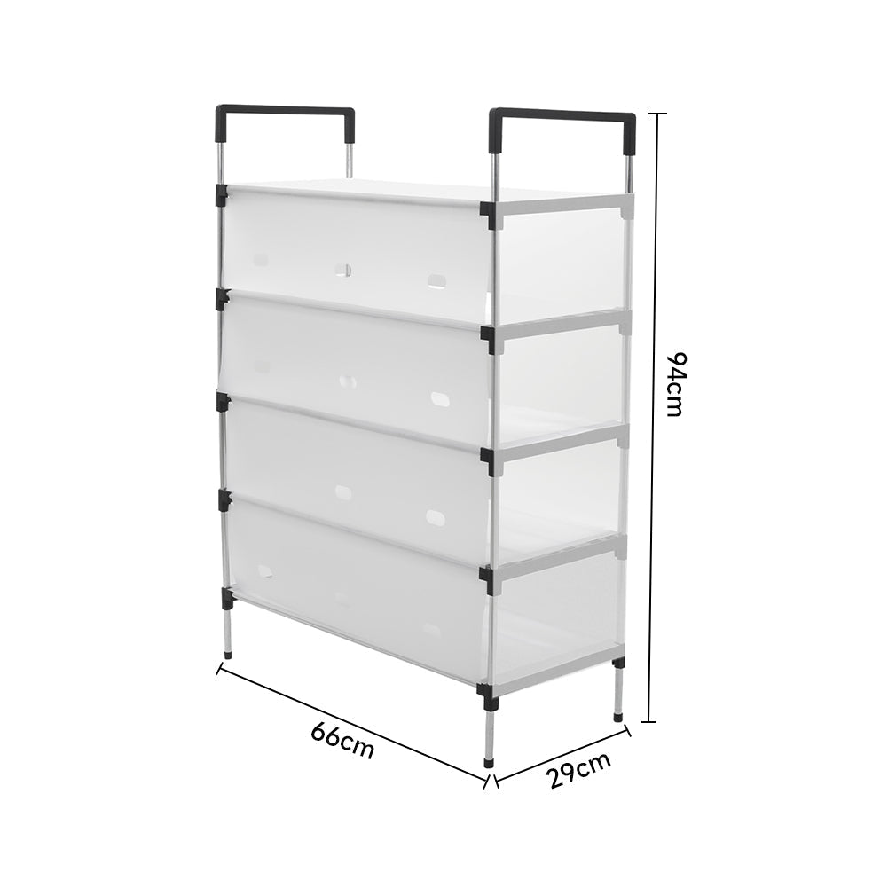 Garden Sanctuary 5-Tier Shoe Rack with multiple shelves for organized storage of footwear, made of durable metal.