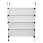 Garden Sanctuary 5-tier shoe rack with sturdy metal frame and multiple shelves for organized shoe storage.