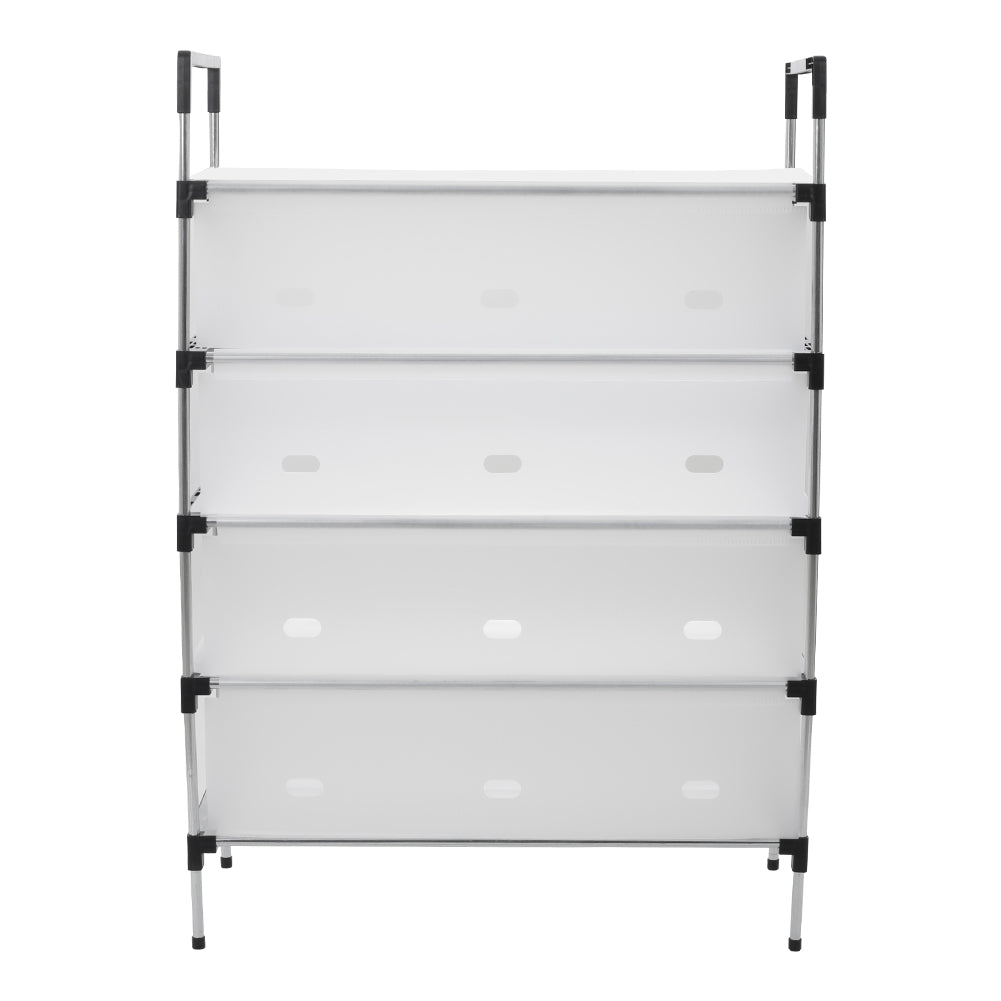 Garden Sanctuary 5-tier shoe rack with sturdy metal frame and multiple shelves for organized shoe storage.