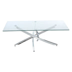 Modern and Futuristic Clear Glass Top Coffee End Table