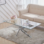 Modern and Futuristic Clear Glass Top Coffee End Table
