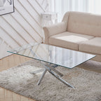 Modern and Futuristic Clear Glass Top Coffee End Table