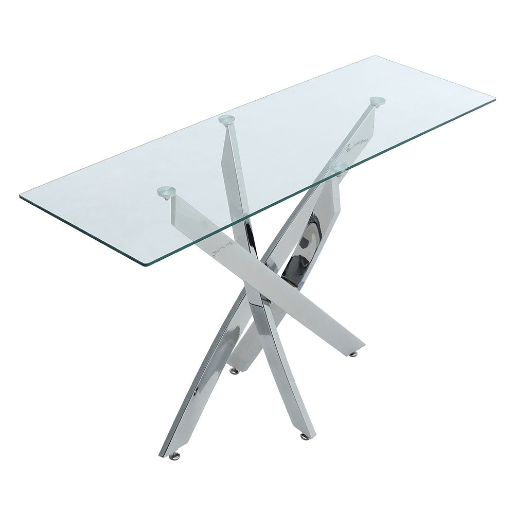 Modern and Futuristic Clear Glass Top Coffee End Table