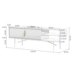 White Striped Wooden TV Stand