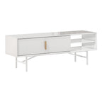 White Striped Wooden TV Stand