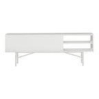 White Striped Wooden TV Stand