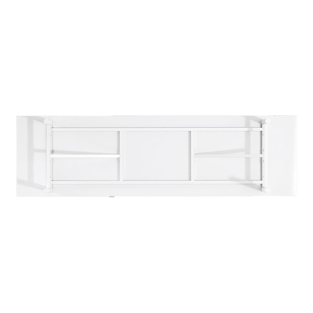 White Striped Wooden TV Stand