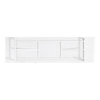 White Striped Wooden TV Stand