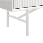 White Striped Wooden TV Stand