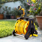 25/35m Portable Garden Watering Hose Reel Set
