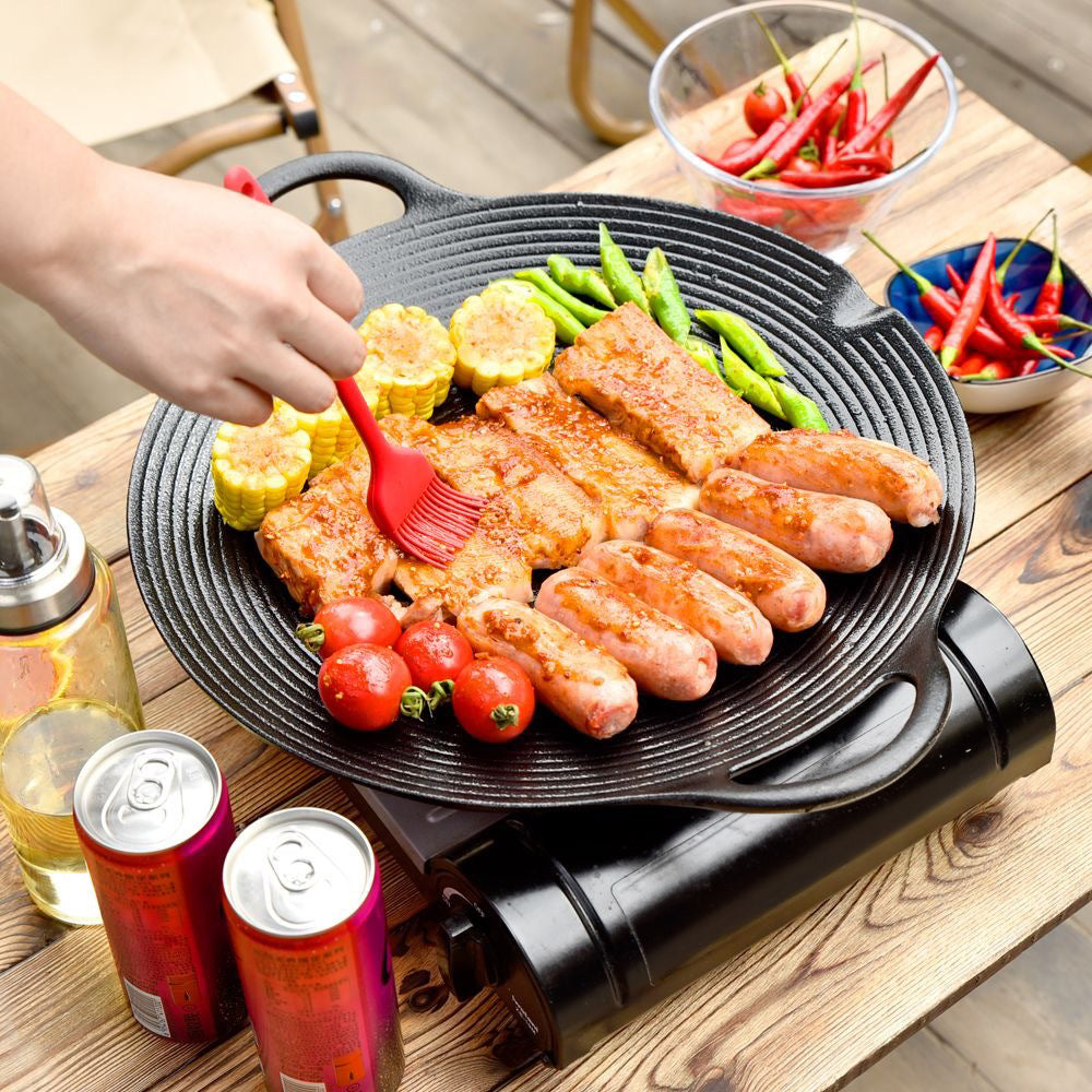 Pre-Seasoned Round Cast Iron Grill Pan