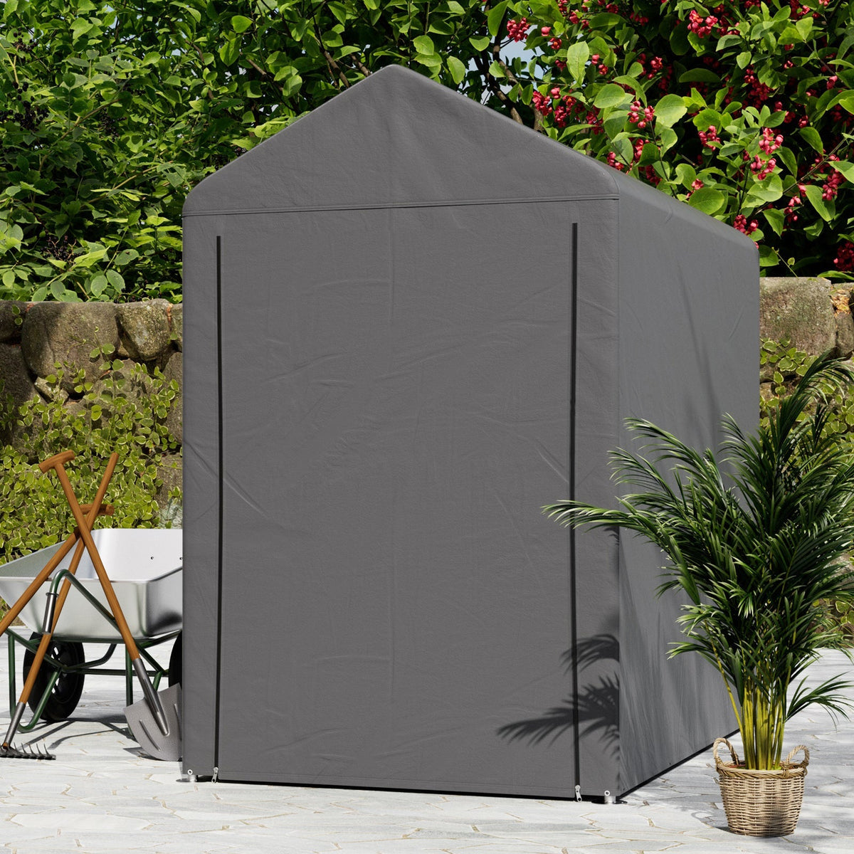 3 x 5 ft Portable Garden Storage Shelter with Roll-Up Door